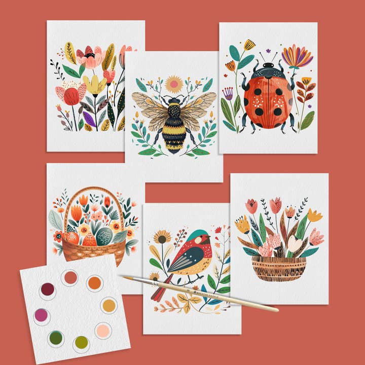 All-in-One Watercolor Art Prints + Postcards: Folk Art (Copy) for wholesale by Breathe People