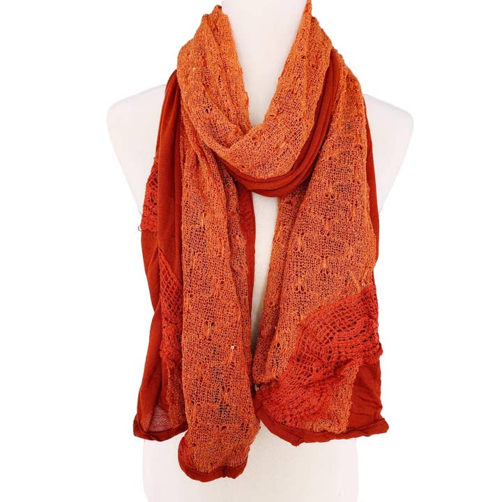 JC Sunny Fashion - Wholesale Scarf - Women's - JC23011 Sequin-Embellished Lace Scarf1