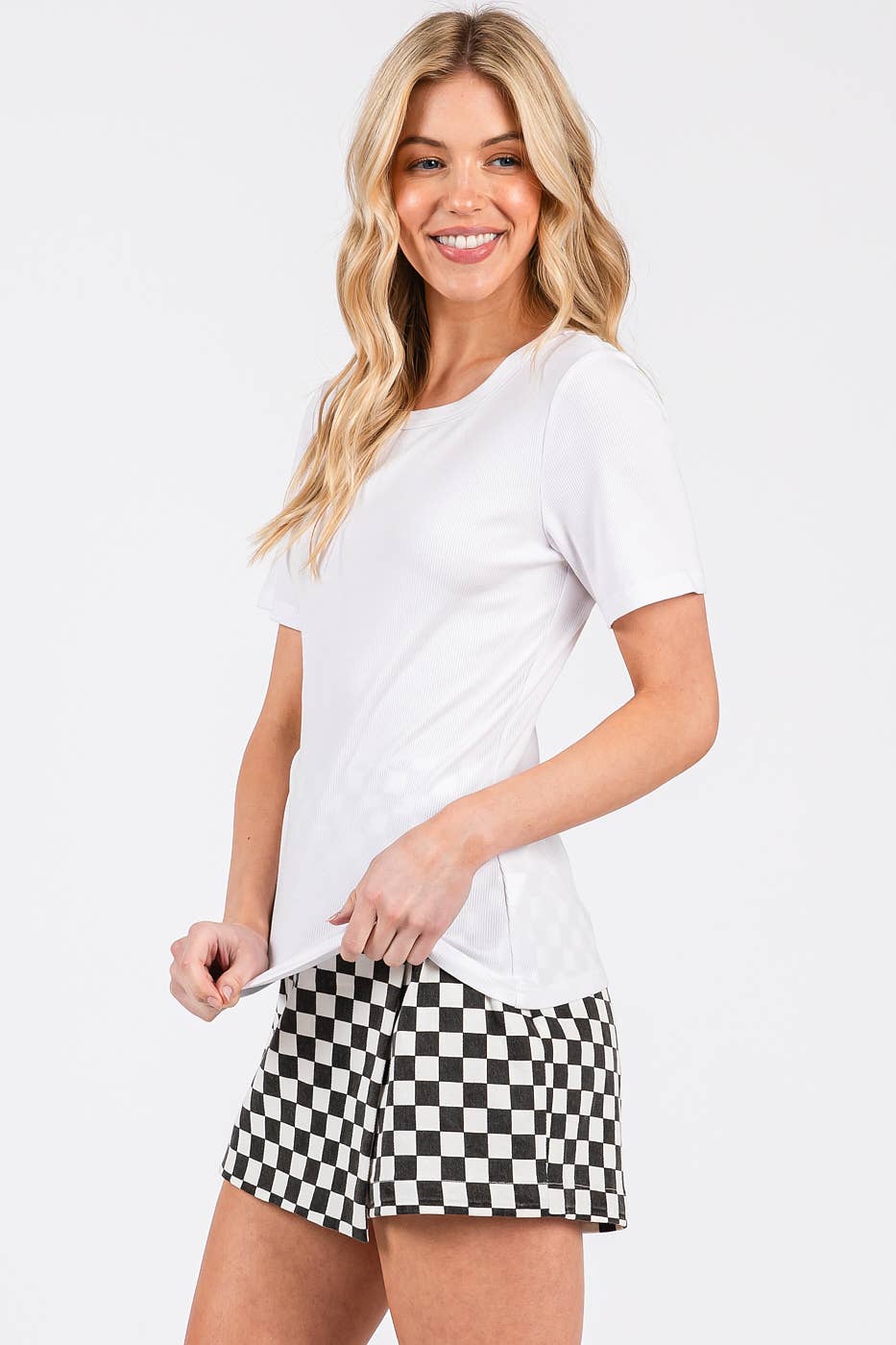 mittoshop – wholesale Knit top – Women's – RIBBED ROUND NECK SHORT SLEEVE BASIC CLASSIC TEE14