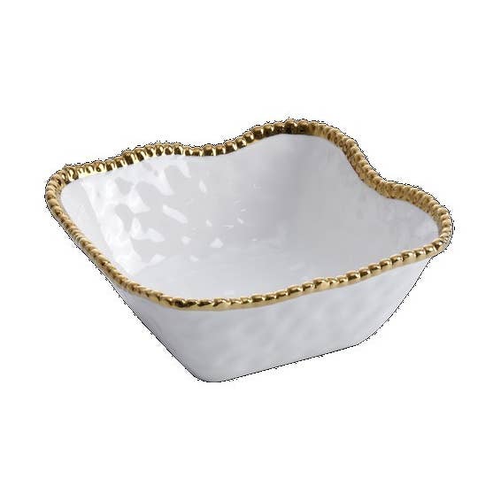 Medium Square Salad Bowl - 22,9x21,6x8,3cm - GOLDEN SALERNO pour la vente par Pampa Bay