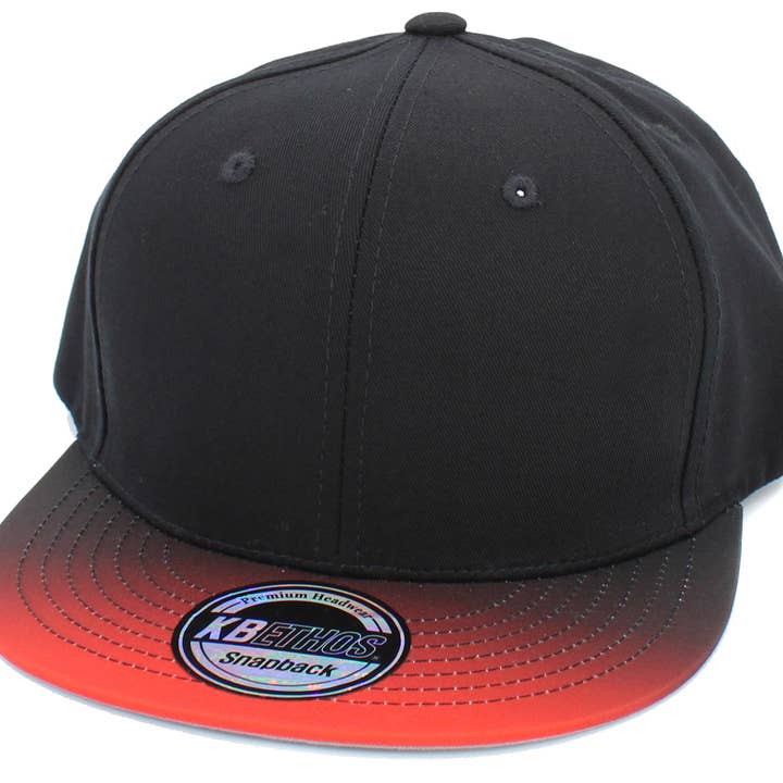 KBETHOS - Wholesale Flat Brim Cap - Men's - Ombre Brim Snapback4