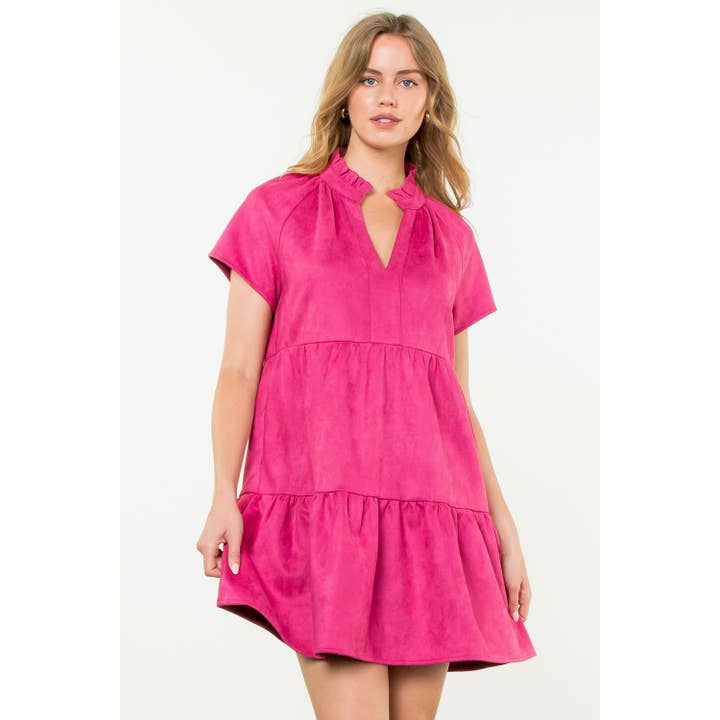 ROSA Vestido Midi de Manga Curta Camurça para venda a revendedores na Faire