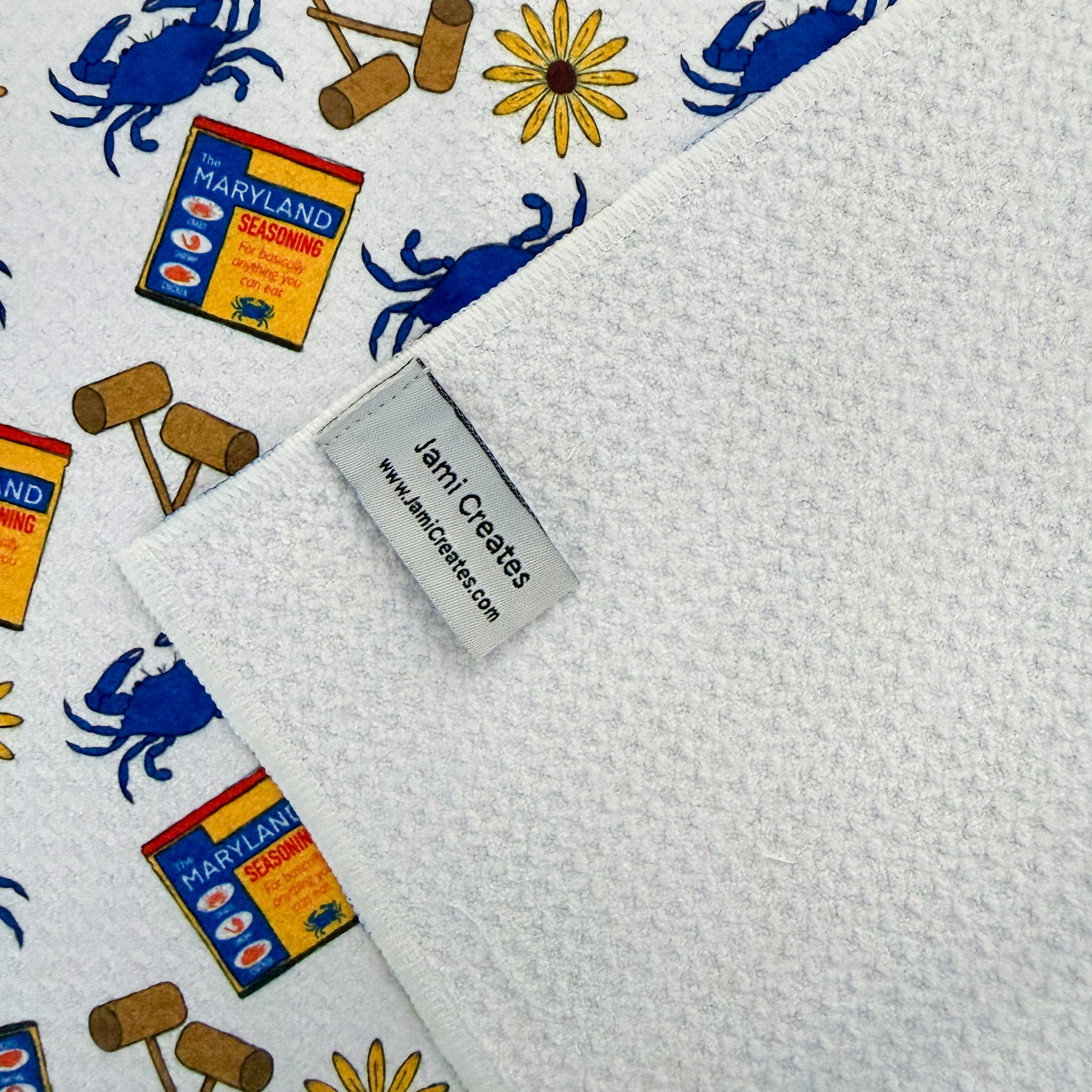 Jami Creates - Wholesale Tea Towel - Maryland Seasoning Crab Feast Kitchen Dish Towel3