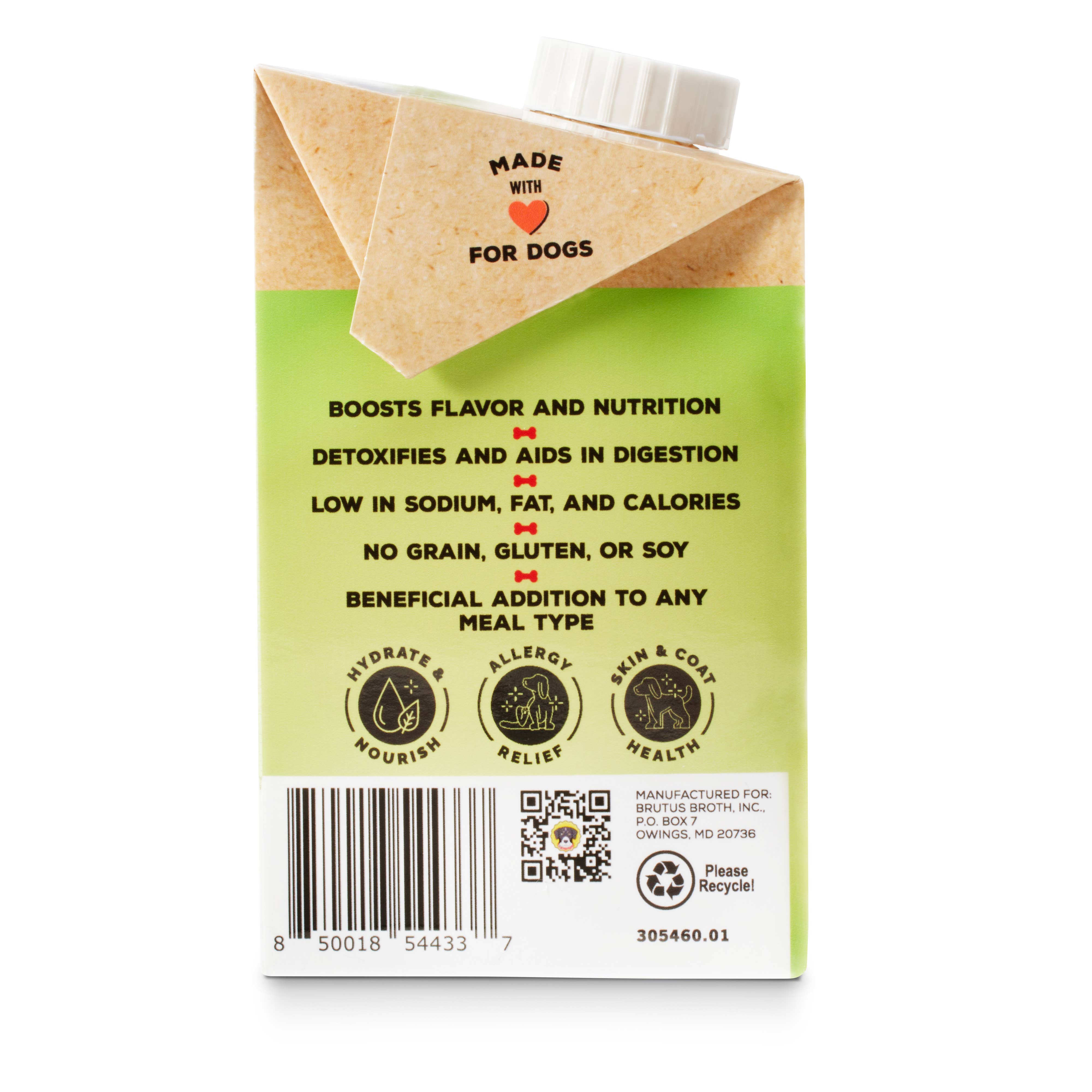 Brutus Broth - Wholesale Pet Food - Dog - Mini Brutus Broth Skin & Coat Vegetarian Bone Broth (16.9oz)4
