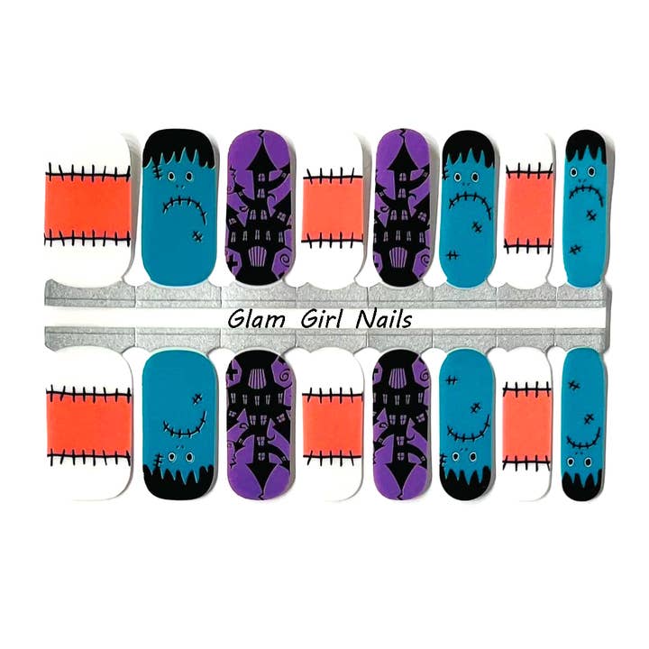 Envolturas de uñas Frankenstein Halloween para venta al por mayor de Glam Girl Nails
