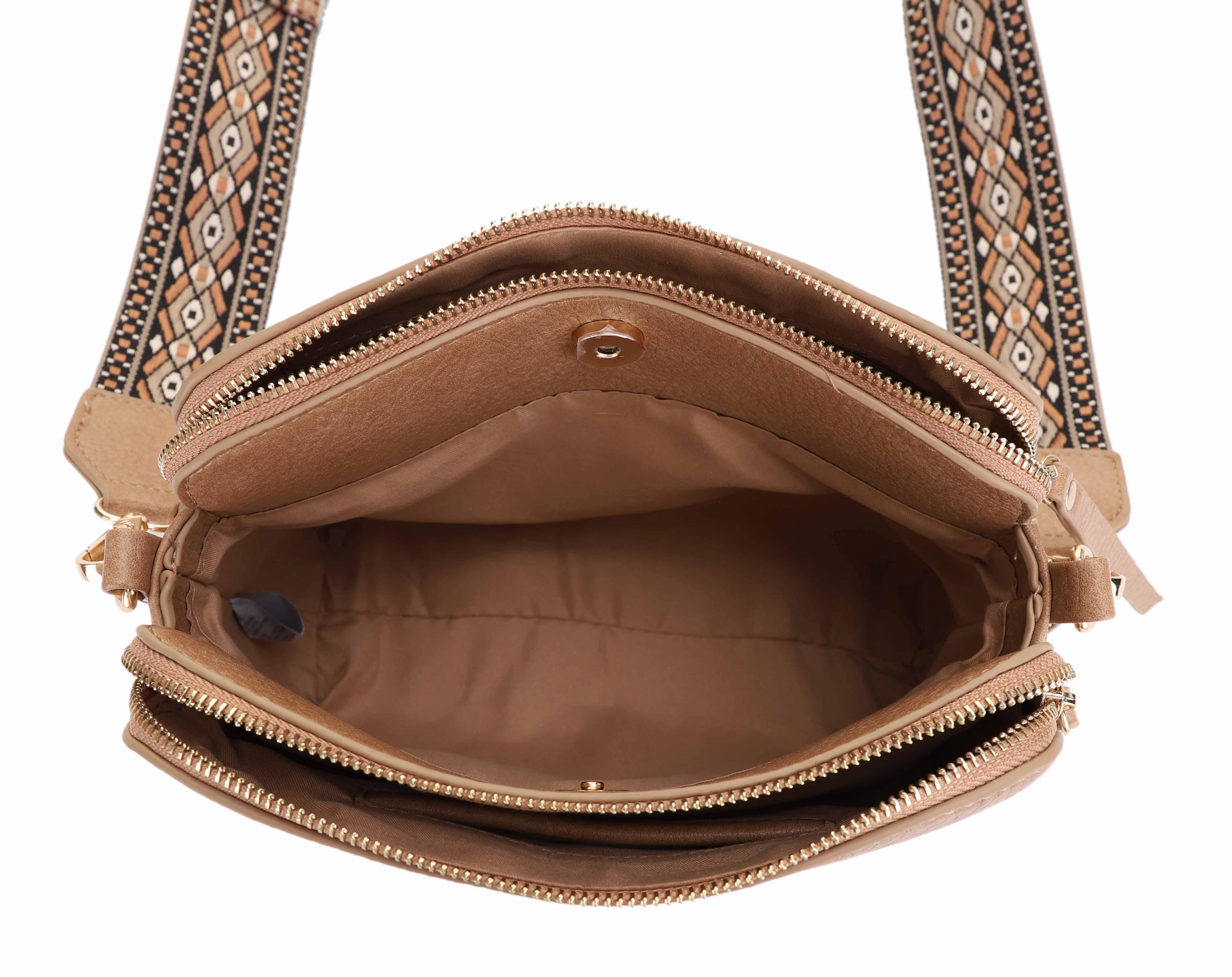 MiMi Wholesale - Wholesale Crossbody Bag - Women's - EJ60197 Mila 3 Compartment Crossbody Bag With Guitar Strap12