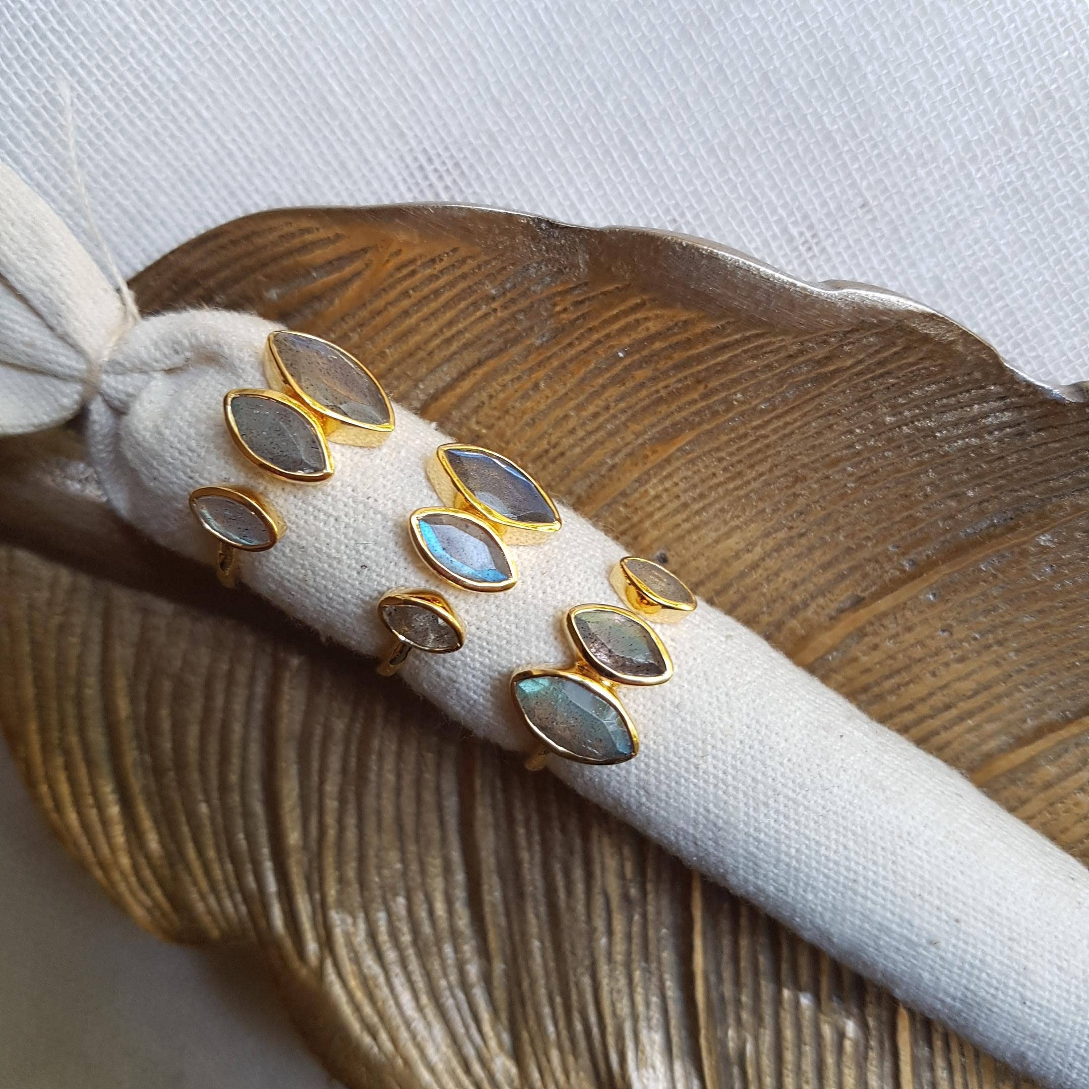 GINANDGER – Anel de pedra única/solitário por atacado – Anel ajustável com pedras à escolha - Dina3