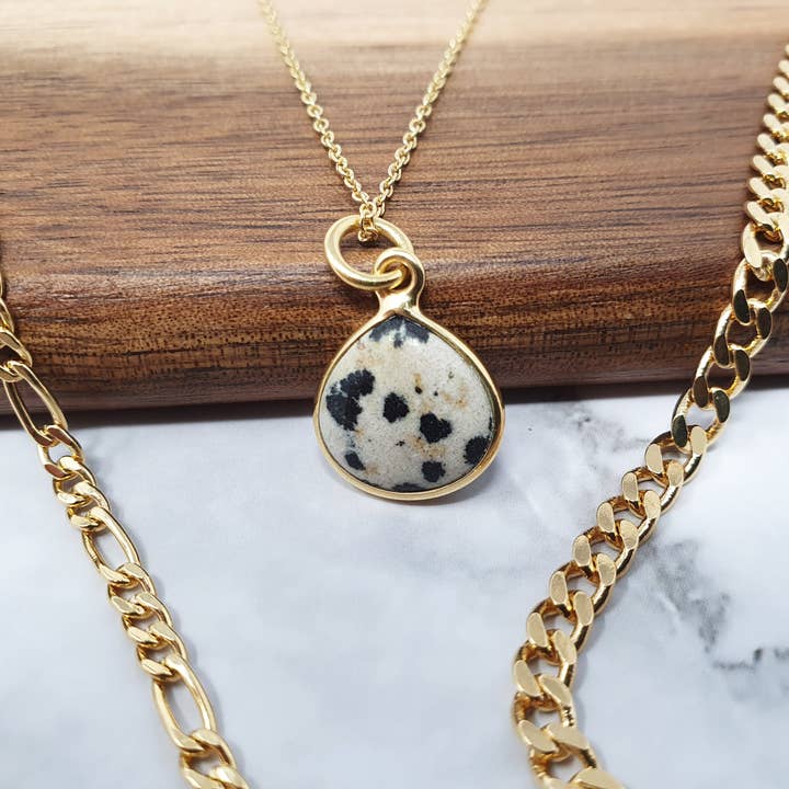 18ct Gold Vermeil Plated Dalmatian Necklace for wholesale by Harfi