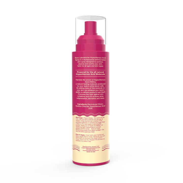 Base Laboratories - Wholesale Pain Relief Spray/Cream - Hypochlorous Acid Face & Skin Repair Spray, 8oz HOCL5