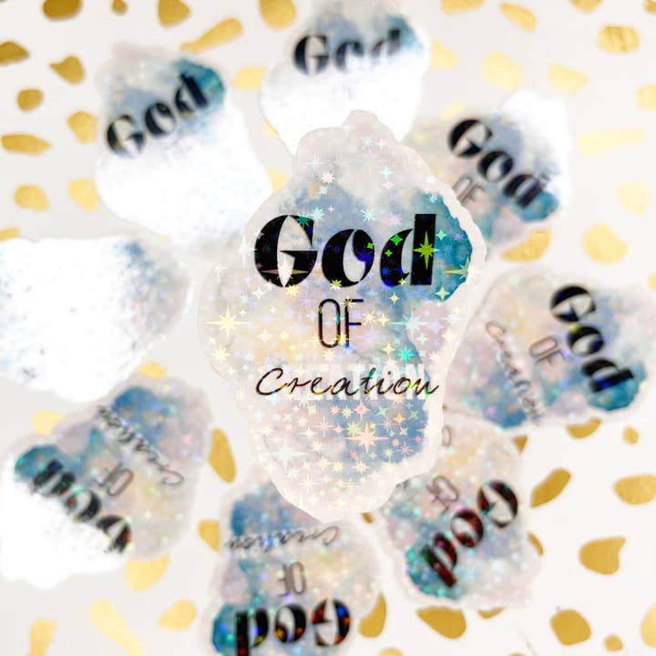 Dieu de la création | Autocollant holographique pour la vente par Creative Worship
