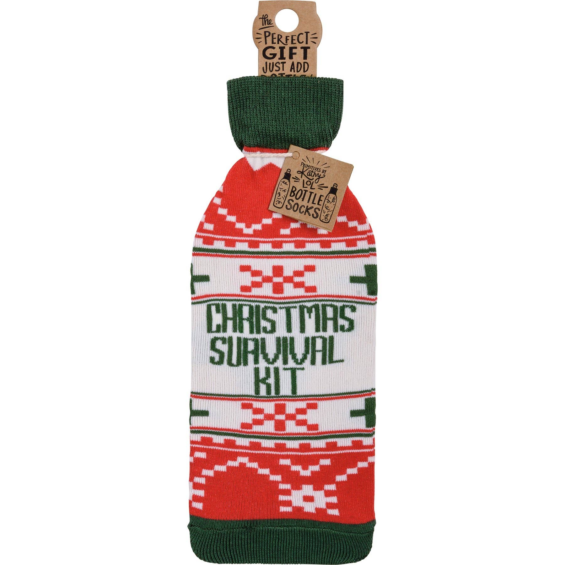 Primitives by Kathy - Wholesale Wine Gift Bag - Christmas Survival Kit Bottle Sock5