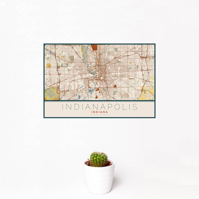 JACE.design – wholesale Art print – Indianapolis IN Map Print Woodblock1