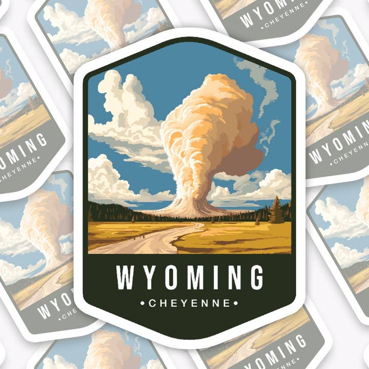 Handmade Vinyl sticker- "Wyoming State" for wholesale by With Love, Ell