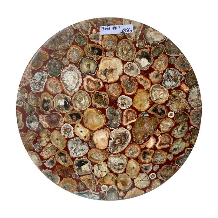 Runt Bord - Förstenat Trä nr 1 för wholesale av Minéraux d'ailleurs