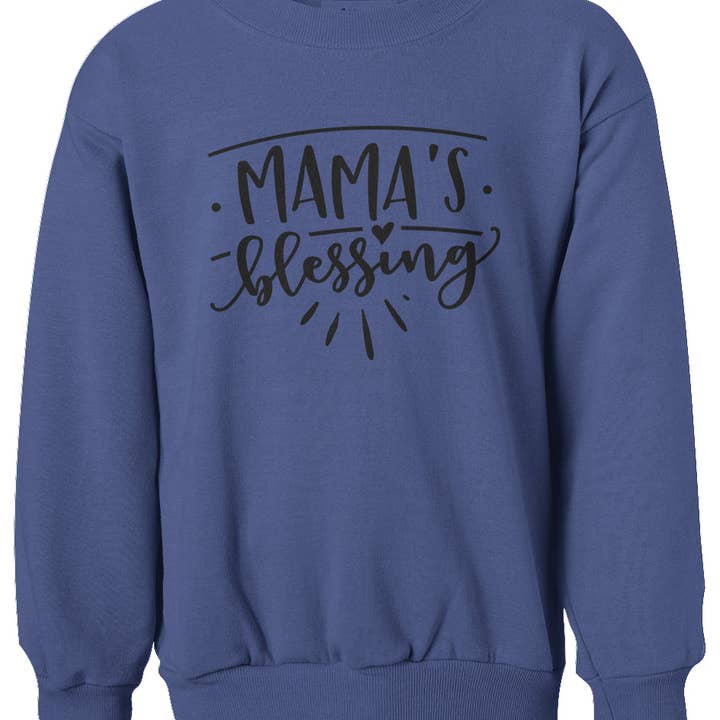 Mama's Blessing Youth Crewneck Sweatshirt for wholesale by SBJ Fashion Co
