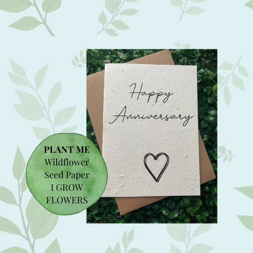 Happy anniversary PLANTABLE card, greeting card, unique for wholesale by Little princess crafts