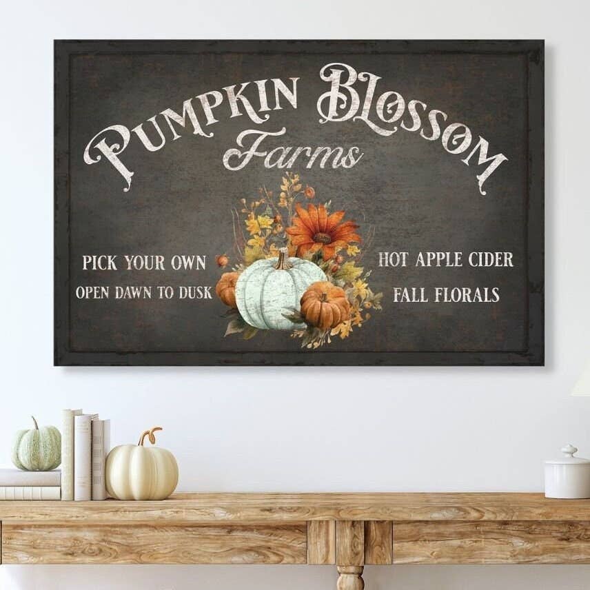 Olive Branch Farmhouse - Wholesale Canvas Art - Pumpkin Blossom Farms Vintage Farmhouse Fall Wall Art5