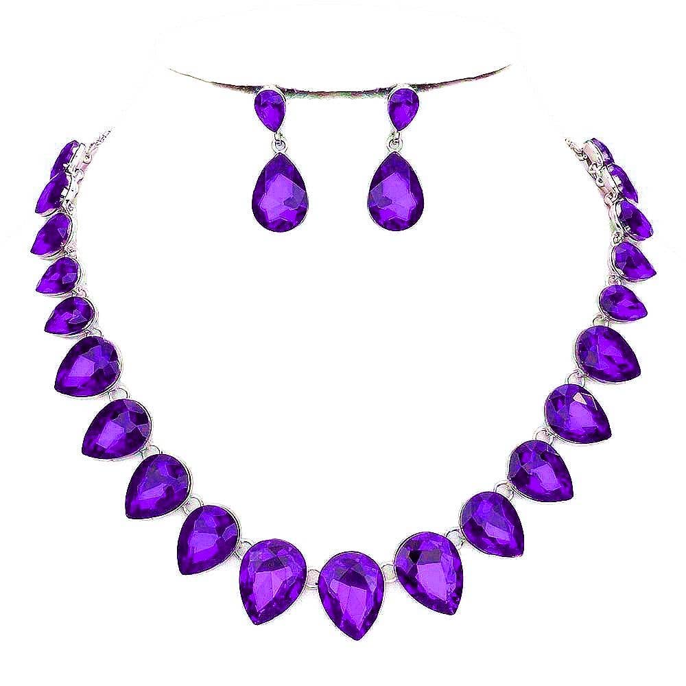 Diacly - Wholesale Jewelry Set - Pear Connection Crystal Necklace Set11