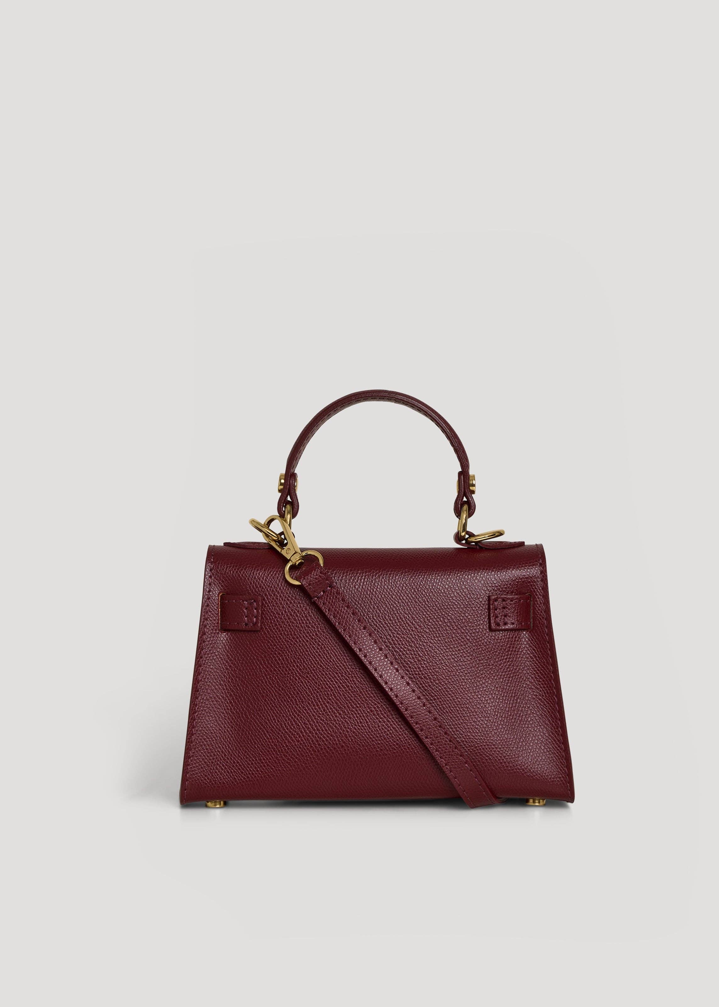 Voemièn - Wholesale Top Handle Bag - Women's - Victoria Bag in Burgundy Epson Leather3
