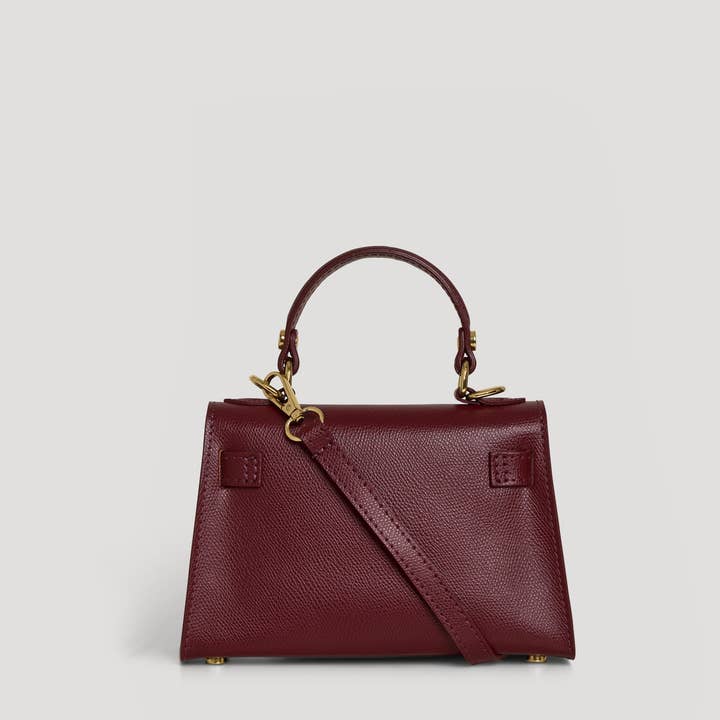 Voemièn - Wholesale Top Handle Bag - Women's - Victoria Bag in Burgundy Epson Leather3