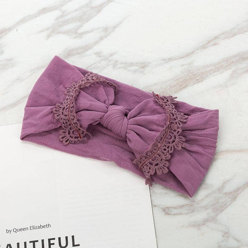 KiddieKickz - Wholesale Fashion Headband - Baby - Nylon Children's Hair Band Soft Silk Stockings Baby Headband Lace Bow Hair Ornament7