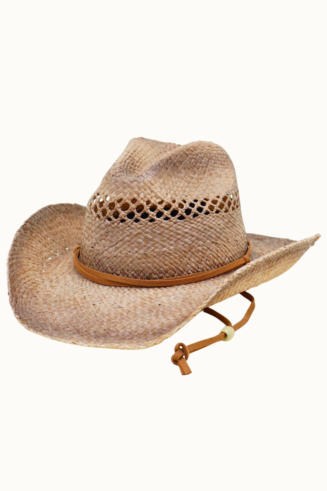Olive & Pique – Großhandel Cowboyhut – Damen – Western-Raffia-Strohcowboyhut mit Kinnriemen, osfm0