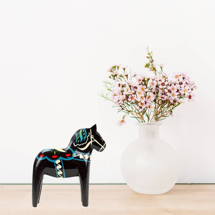 European Heritage Gifts - Wholesale Decorative Figurine - Black Dala Horse: Wood3