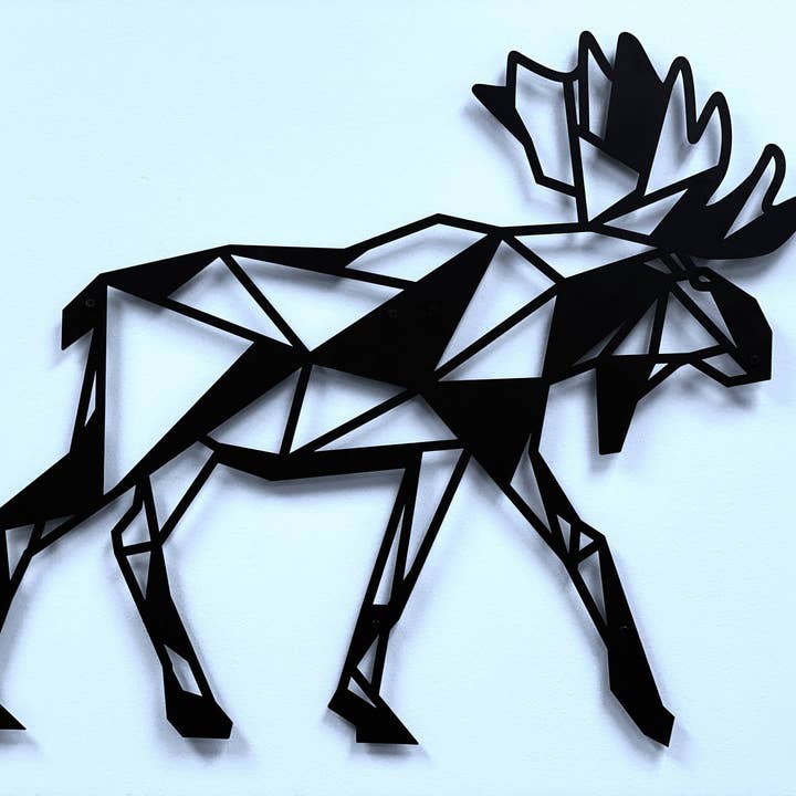Geometrische Elch-Wandkunst aus Metall - 25* 21 Zoll für den Großhandel von inVintage