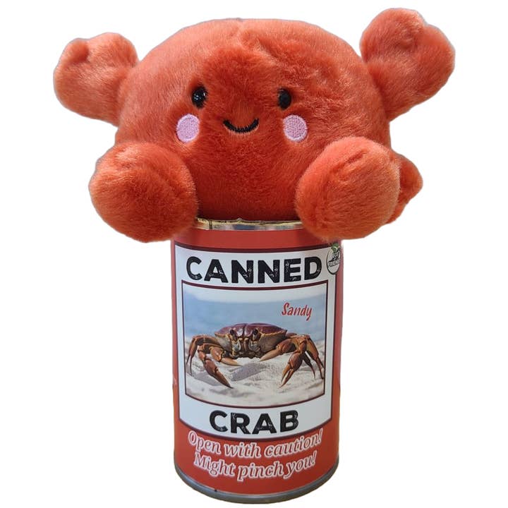 Canned Gifts - Wholesale Stuffed/Plush Toy - Kids & Baby - Sandy the Canned Crab - Eco-Friendly Plush w/Jokes
