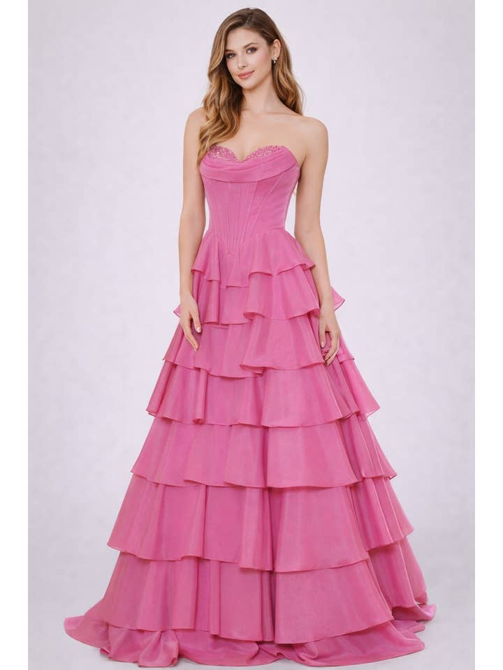 PROM-BALL GOWN SEQUINED BUSTLINE for wholesale by FashionShowcase