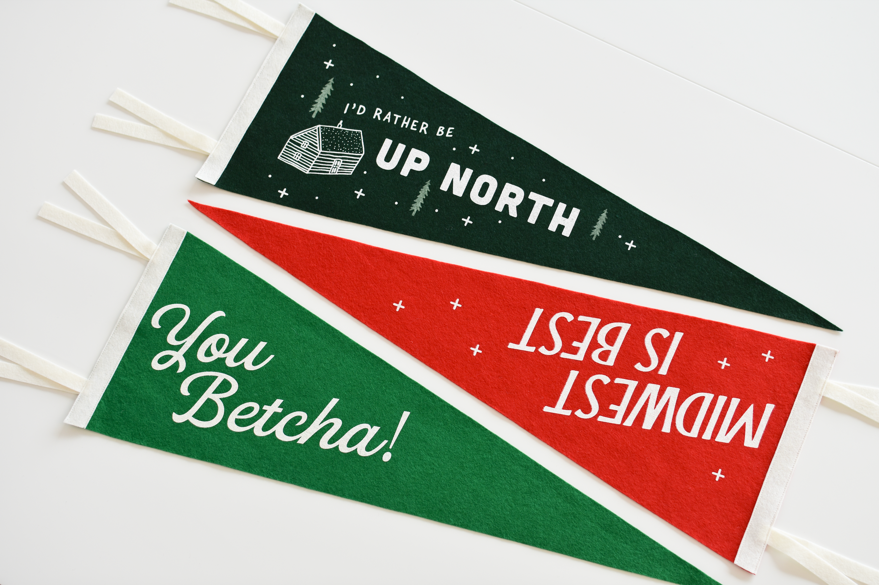 By Aleisha - Wholesale Banner - I'd Rather Be Up North Felt Pennant6