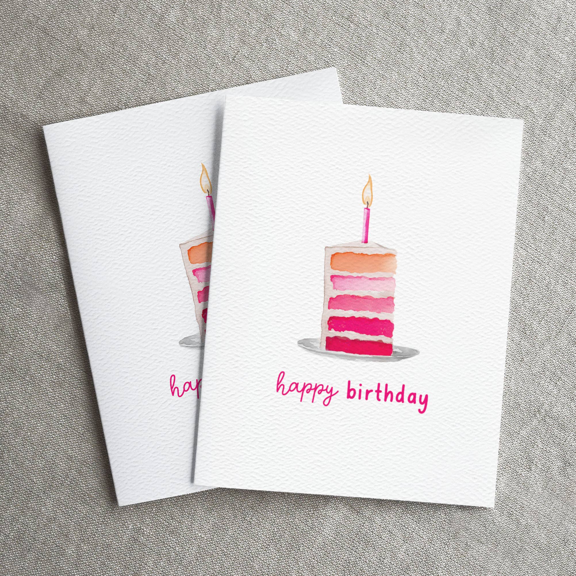 Blue Thistle - Wholesale Birthday Card - Pink Birthday Cake Card, Happy Birthday Card2