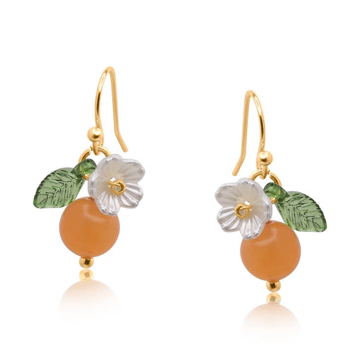 Marina Tangerine Fruits Drop Earrings for wholesale by Big Metal London