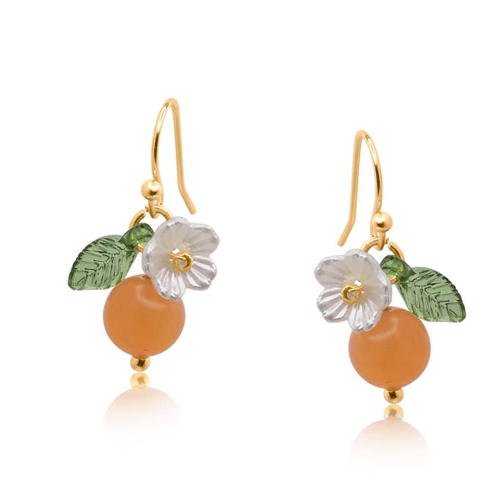 GREEN Marina Tangerine Fruits Drop Earrings for wholesale on Faire0