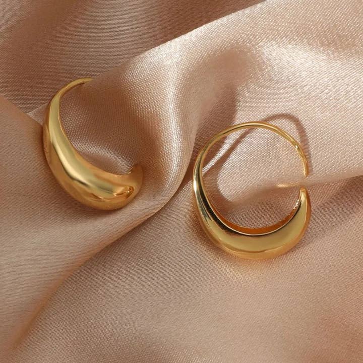 GOLD DROP HOOP EARRINGS (PAIR) for wholesale by Ashlen
