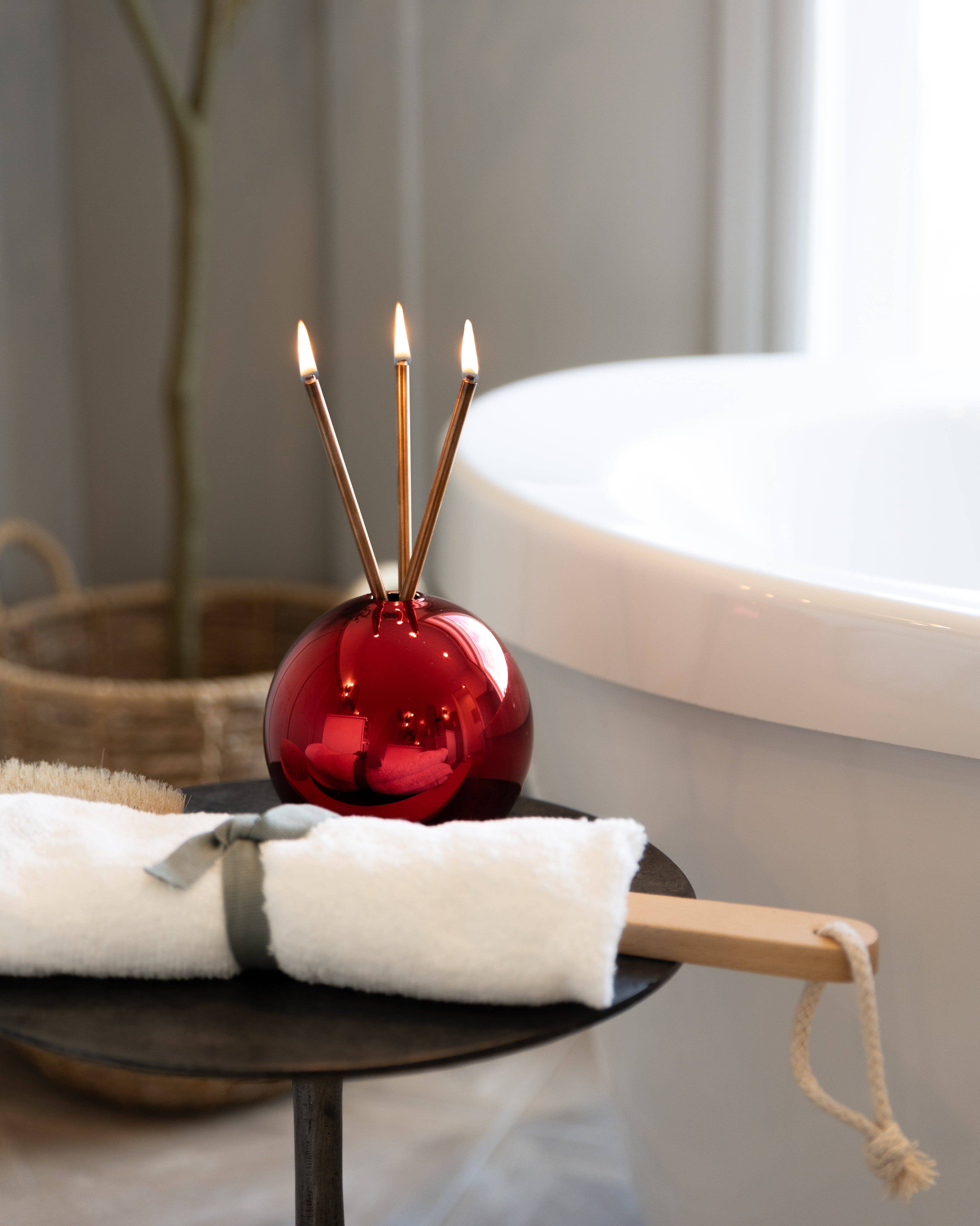 Everlasting Candle - Wholesale Candle Holder - Neva Vase, Red Metallic [Case of 6]3