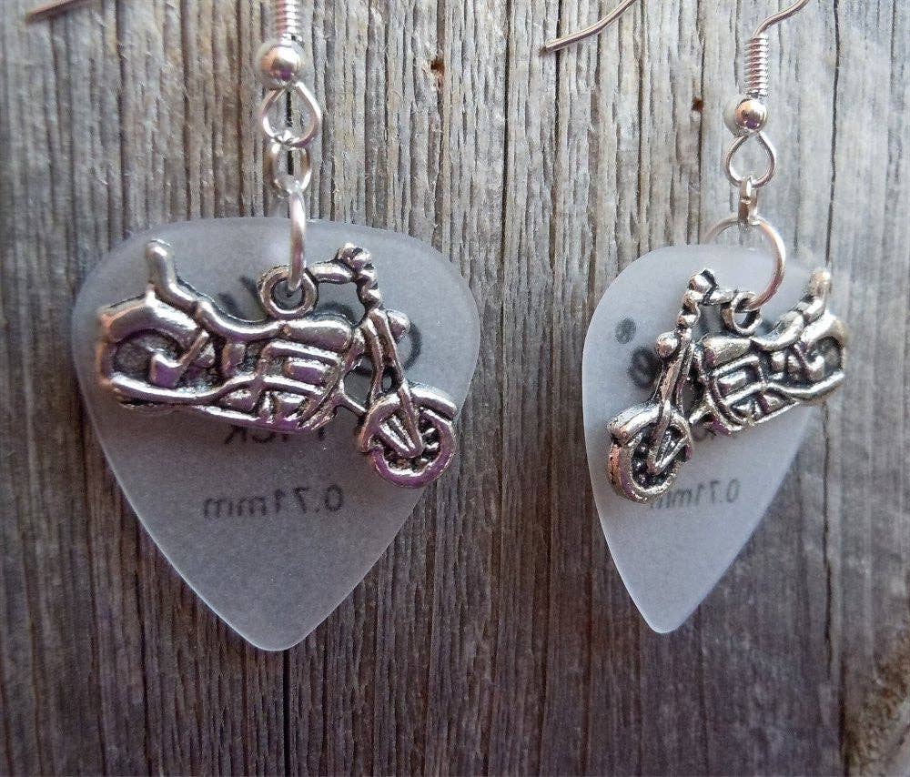 Simply Raevyn - Wholesale Dangle Earrings - Motorcycle Charm Guitar Pick Earrings9
