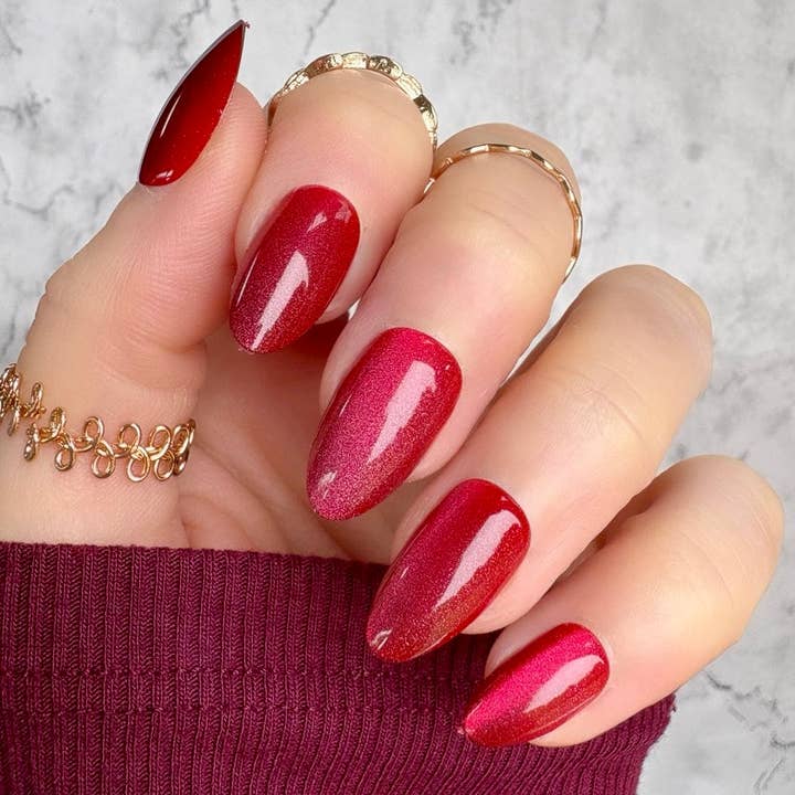 Cat Eye - Cherry Short Almond for wholesale by Doobys Nails