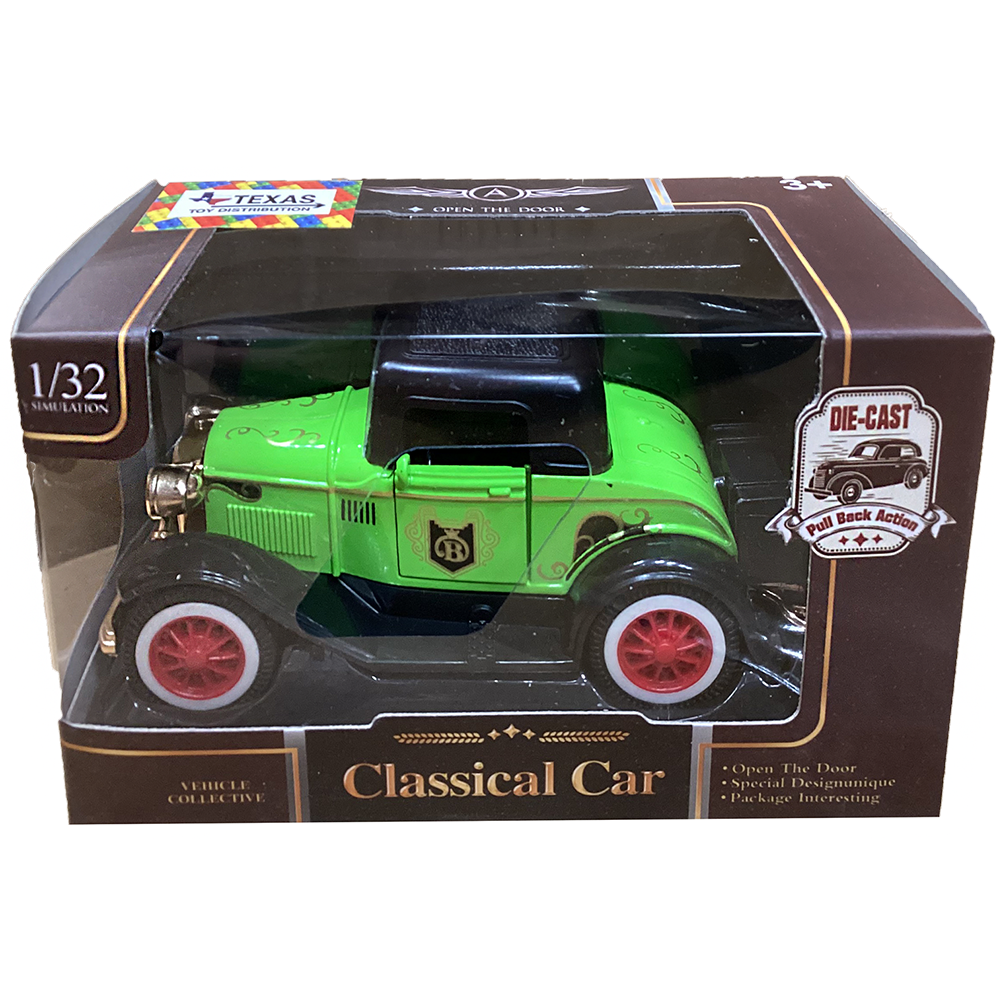 Texas Toy Distribution – wholesale Toy car/truck – Child – Classic Pull-Back Vehicles Die-Cast Vintage Cars, Assort x65