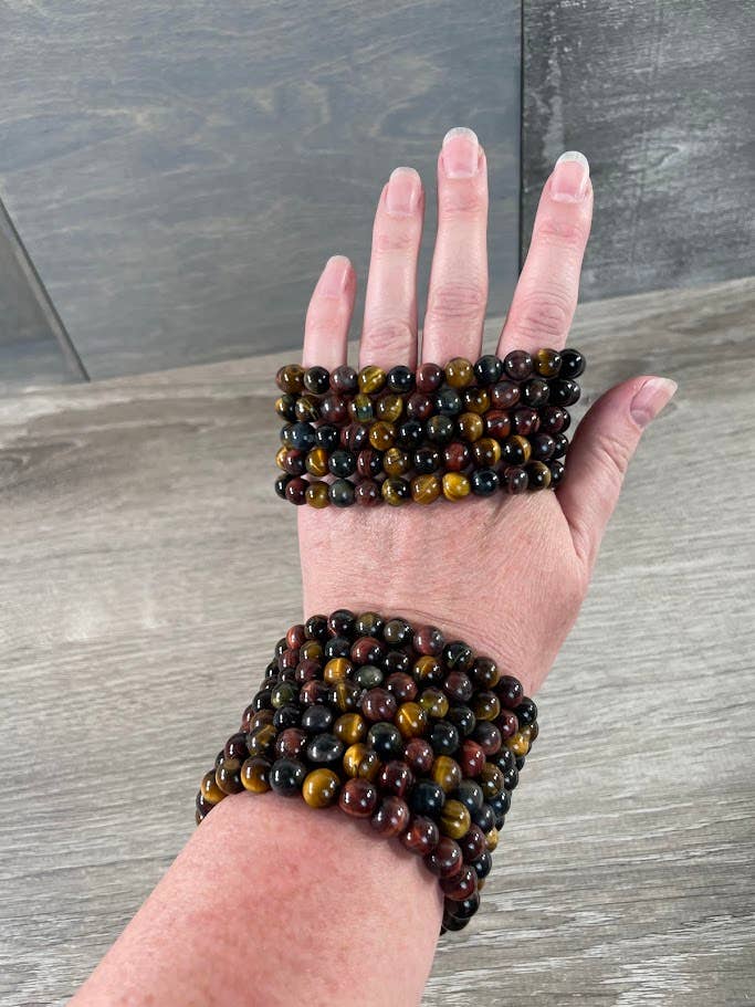 Keystone Crystals - Wholesale Beaded Bracelet - 8mm Round Gemstone Beaded Bracelets – Assorted Crystals Bulk43