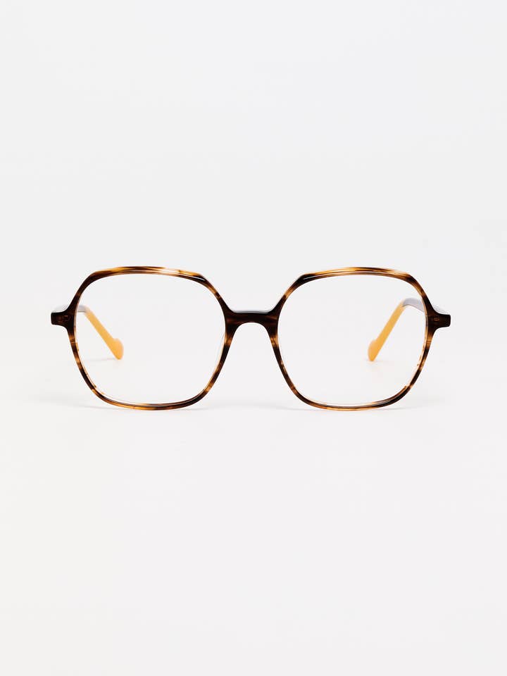 Armações Óticas Bicolor Castanho / Amarelo Sólido por atacado de TIWI