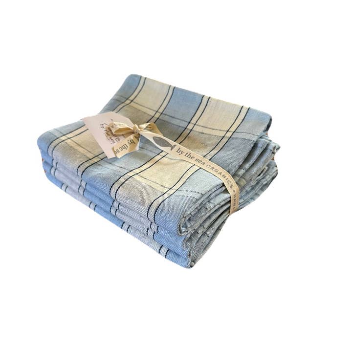 By the sea organics - Wholesale Dinner & Cloth Napkin - COUNTRY PLAID LINEN NAPKIN SET