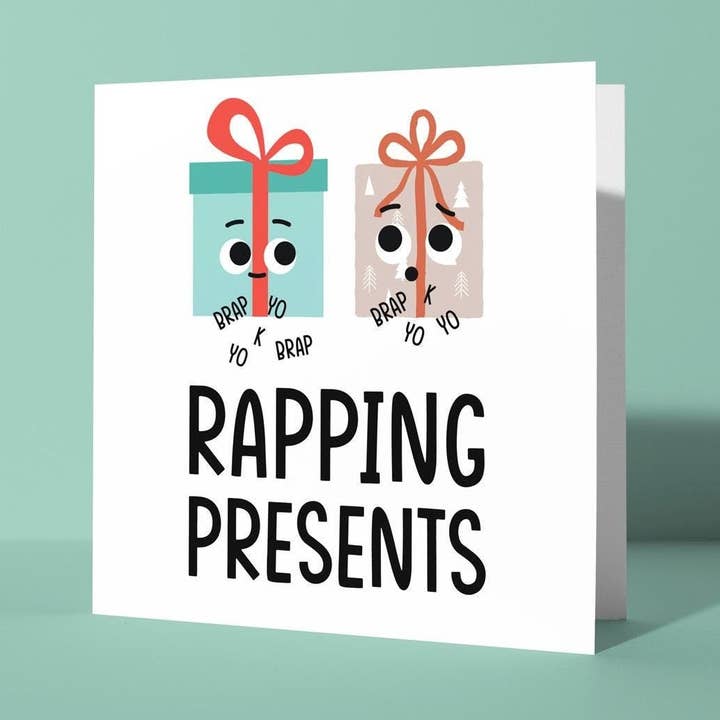 Rappende Geschenke - Weihnachtskarte für den Großhandel von Peacock Printing