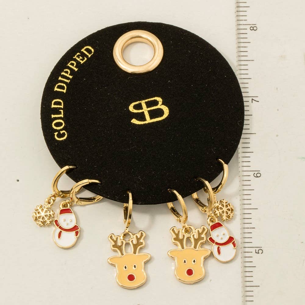 GD Secret Box Gold Dipped Festive Christmas Stud And Hoops for wholesale on Faire3