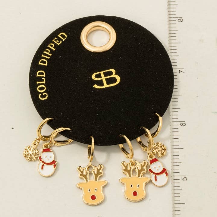 GD Secret Box Gold Dipped Festive Christmas Stud And Hoops for wholesale on Faire3