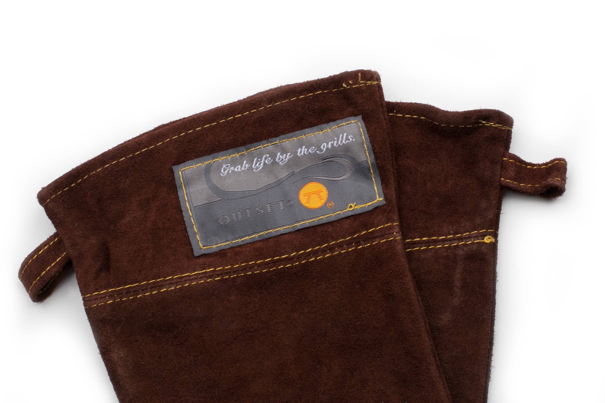 Fox Run Brands – wholesale Oven mitt/pot holder – Outset Brown Leather Grill Gloves, Set of 2, 15"5