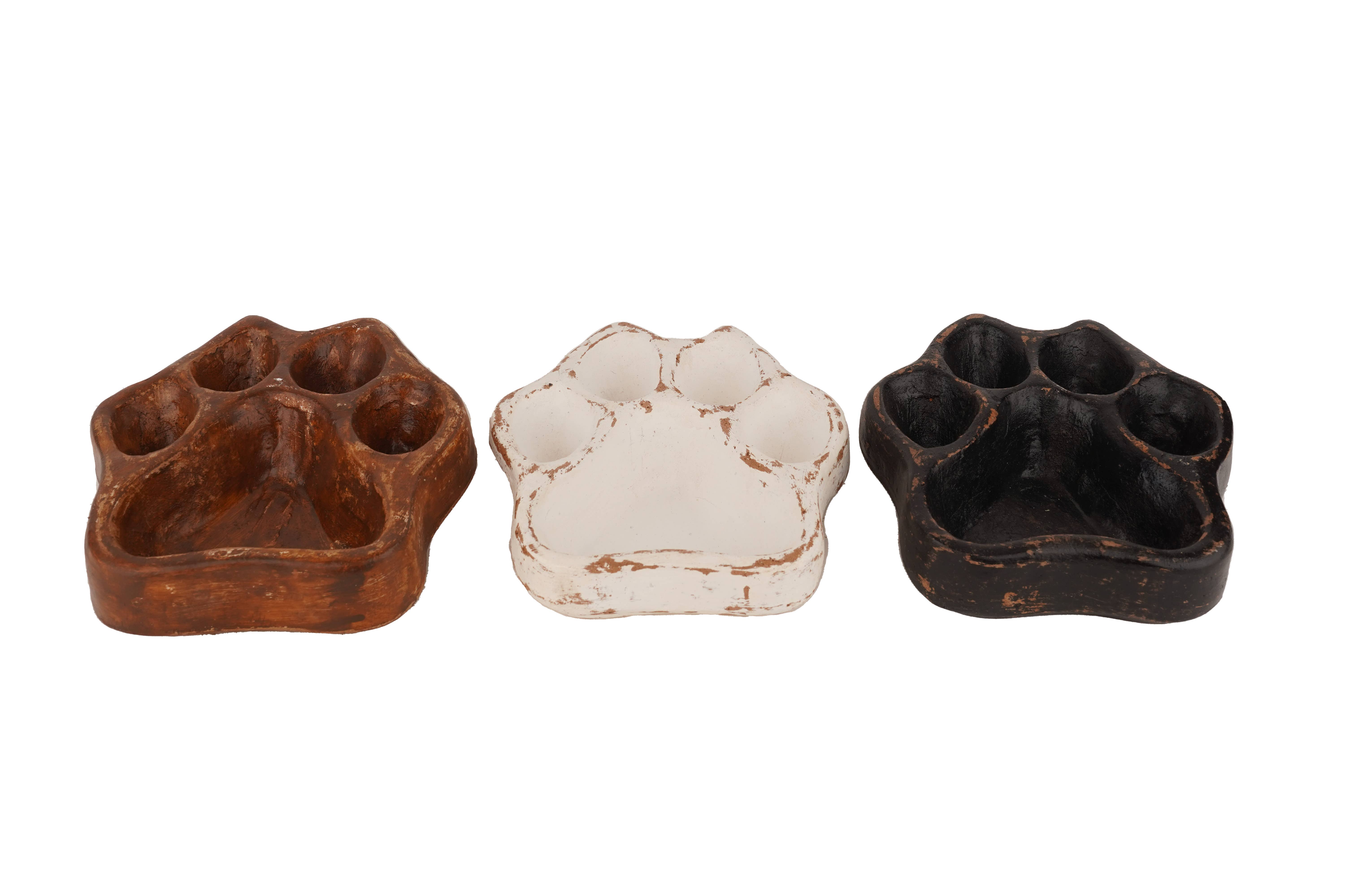 My Amigos Imports - Wholesale Candle Holder - CLEARANCE-Clay Dog Paw Vessel-Bowl-7x8 in-Candle-3 Colors14