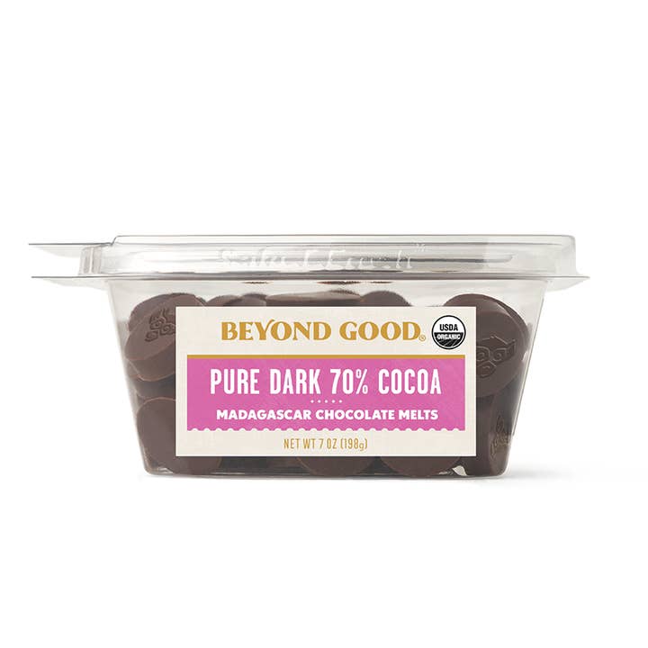 70% Pure Dark Chocolate Melts for wholesale by Beyond Good