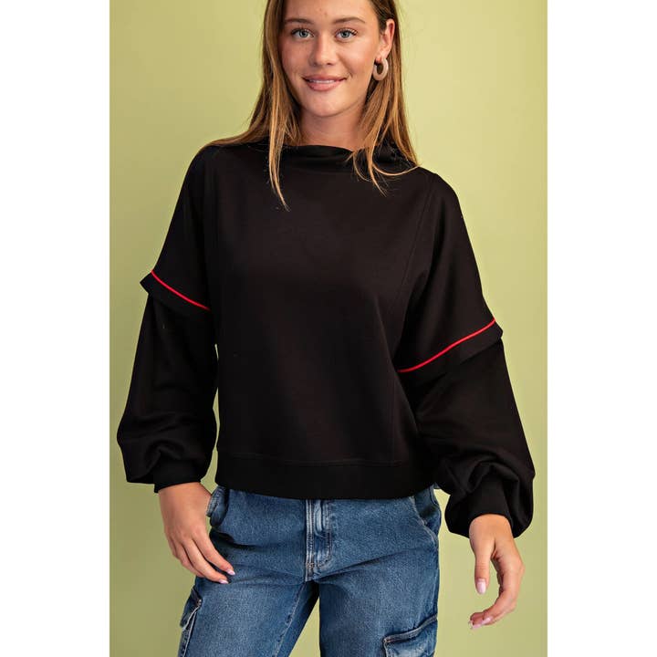 Soft Knit Mock Neck Sweatshirt for wholesale by STYLE USA