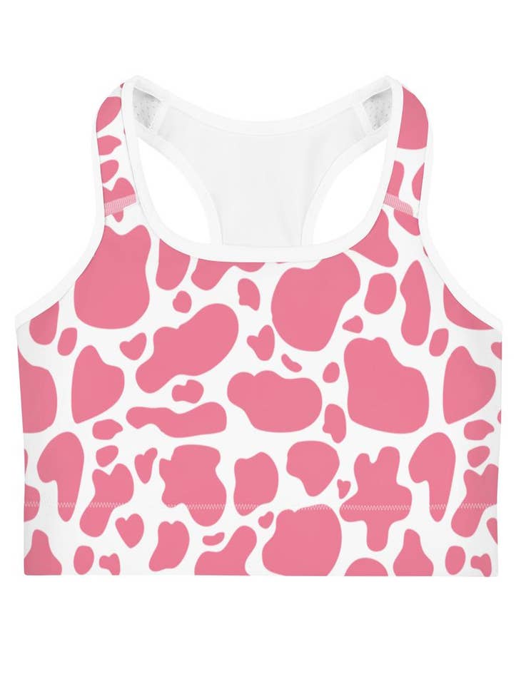 Wholesale Sports Bra - Pink Cow Print for your shop – Faire UK